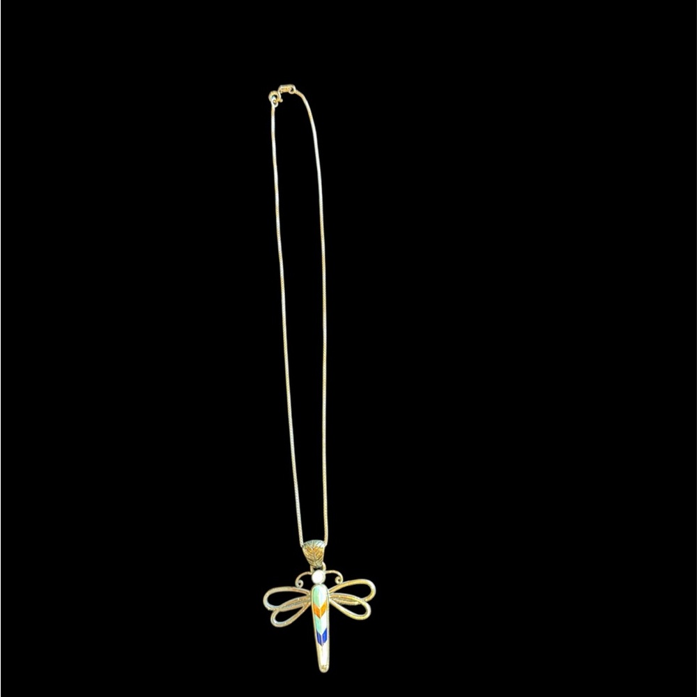 Elegant Gold Dragonfly Pendant Necklace
